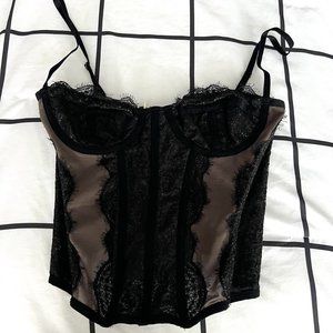 Washed Black Urban Outfitters Modern Love Corset